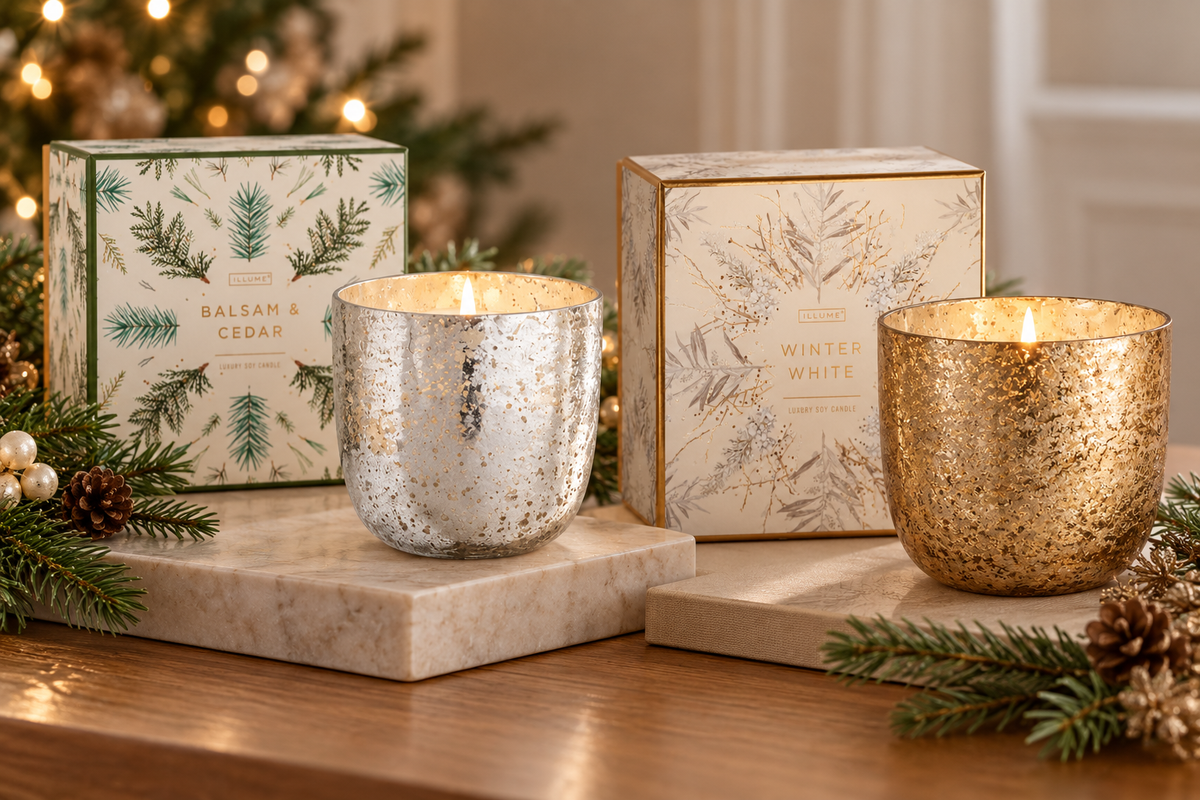 Luxe Sanded Mercury Glass Candles