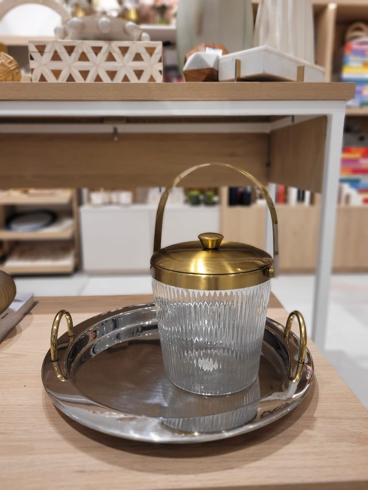 Stainless Steel Glass Ice Bucket with Lid