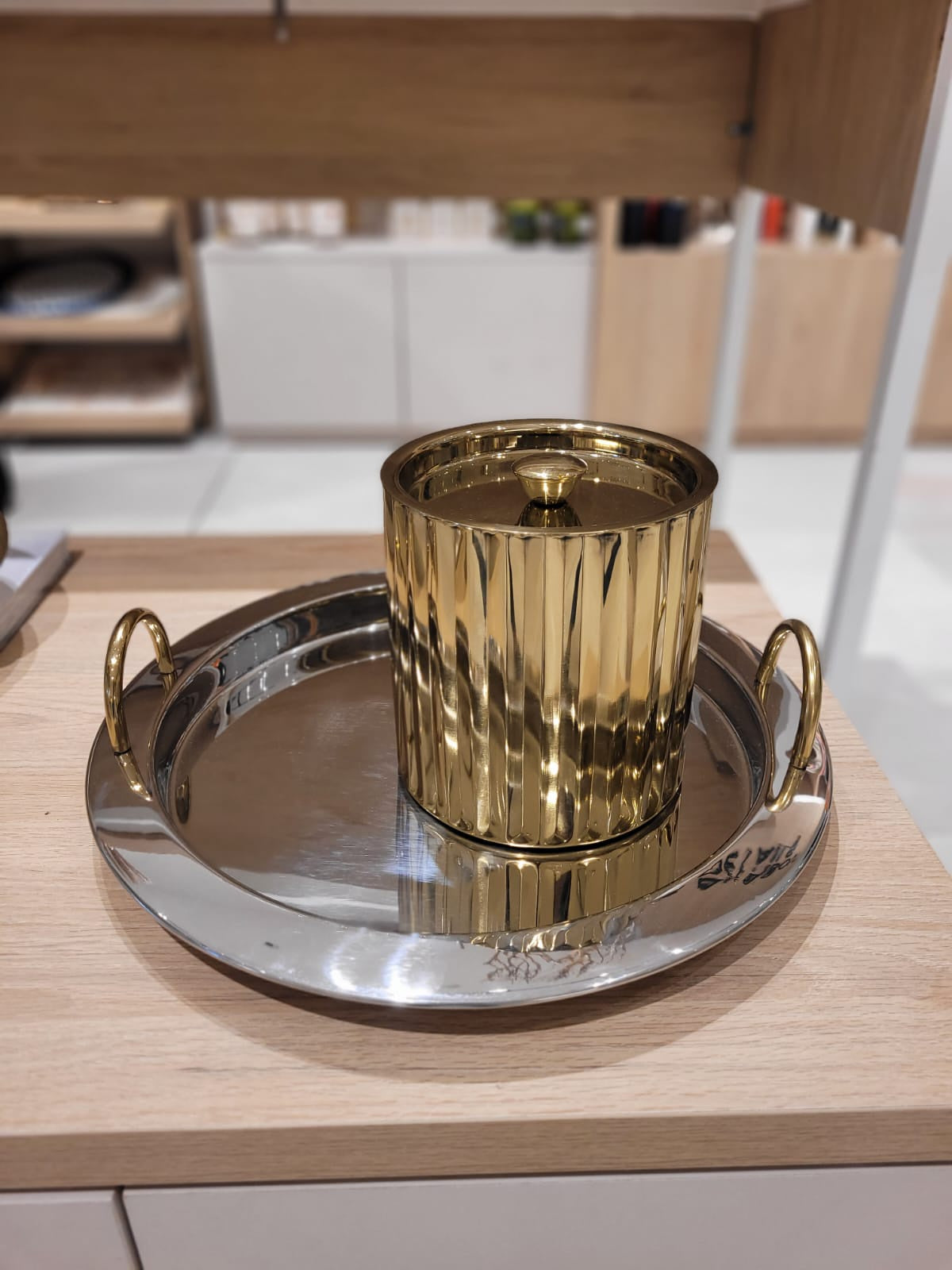Gold Fluted Ice Bucket
