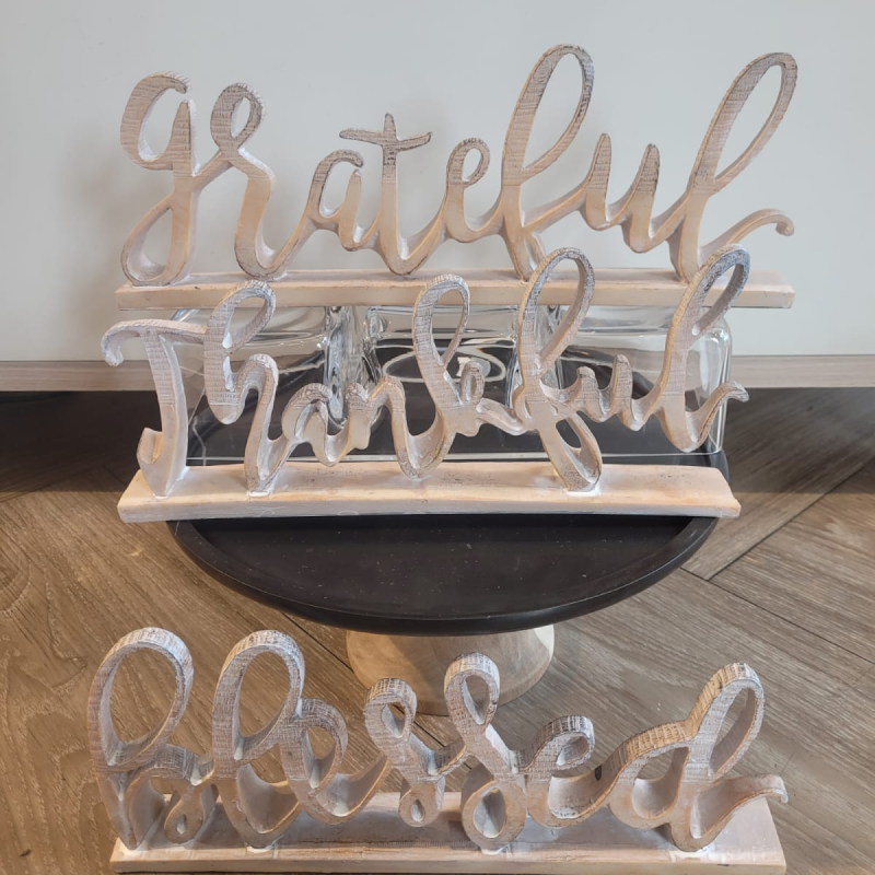Assorted Tan Resin Wood Grain Tabletop Cutouts