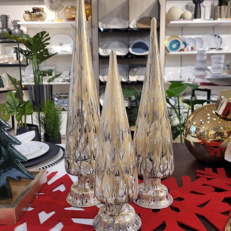 Gold & White Painted Christmas Trees