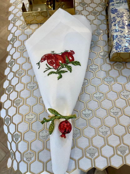 Pomegranate Napkin Ring / Red