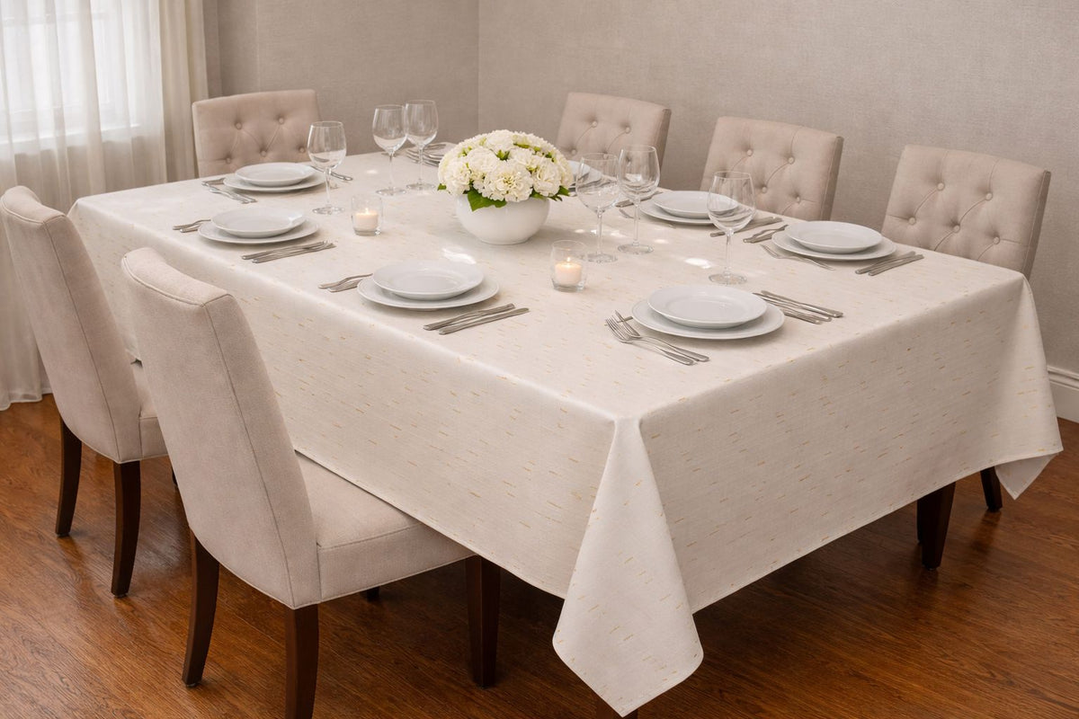 Gold Pindrop Tablecloths | Details Panamá