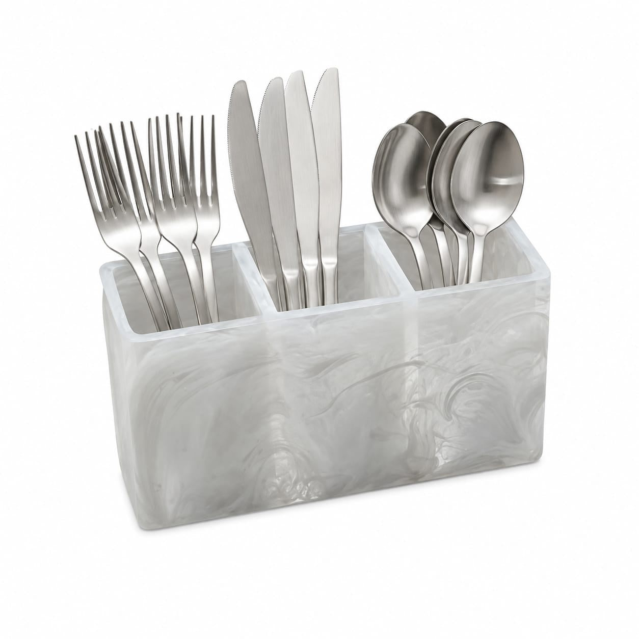Resin White Swirl Caddy
