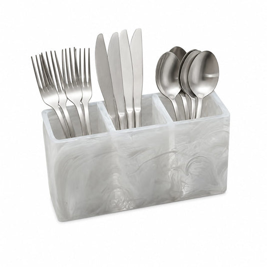 Resin White Swirl Caddy