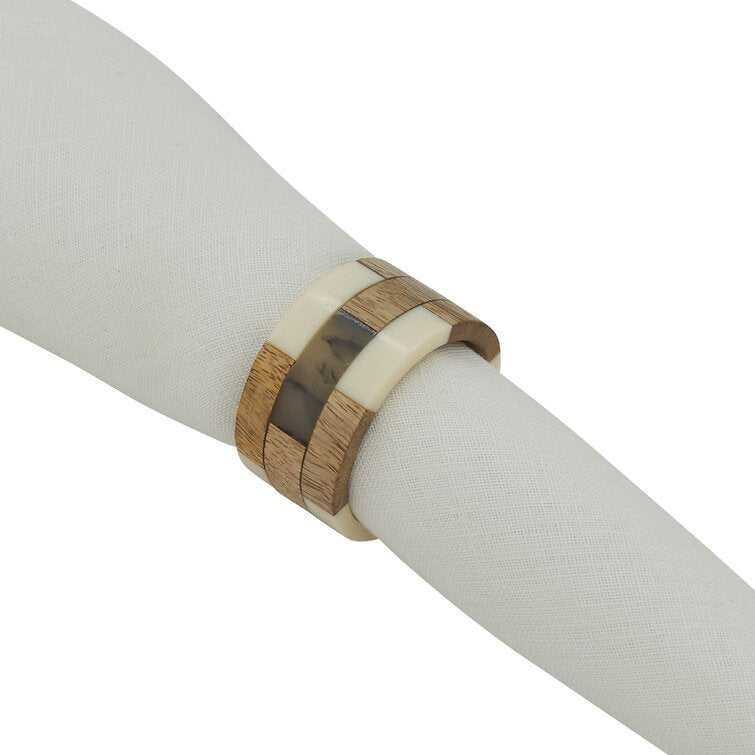 Wood Sagments Napkin Ring