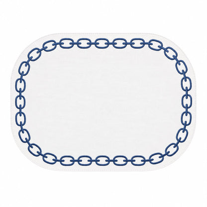 Oval Placemat With Embroidery Chain | Details Panamá
