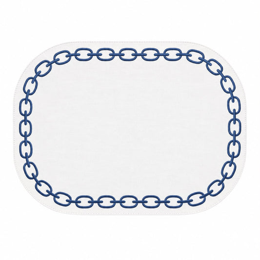 Oval Placemat With Embroidery Chain | Details Panamá