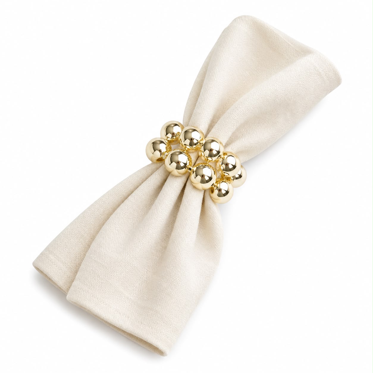 Golden Beaded Napkin Ring/ 1PC