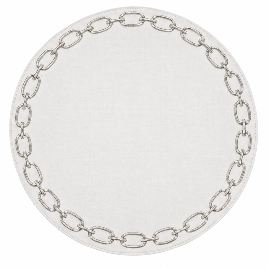 Round Placemat With Embroidery Chain | Details Panamá