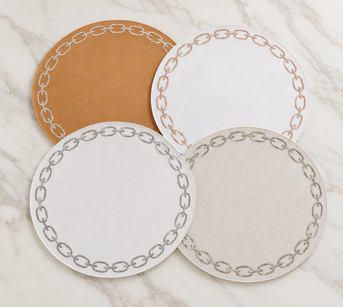 Round Placemat With Embroidery Chain | Details Panamá