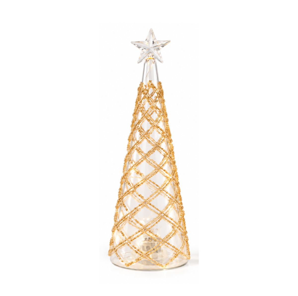 Clear Glass Led Tree Beige | Details Panamá