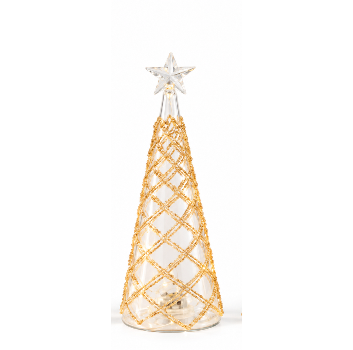 Clear Glass Led Tree Beige | Details Panamá