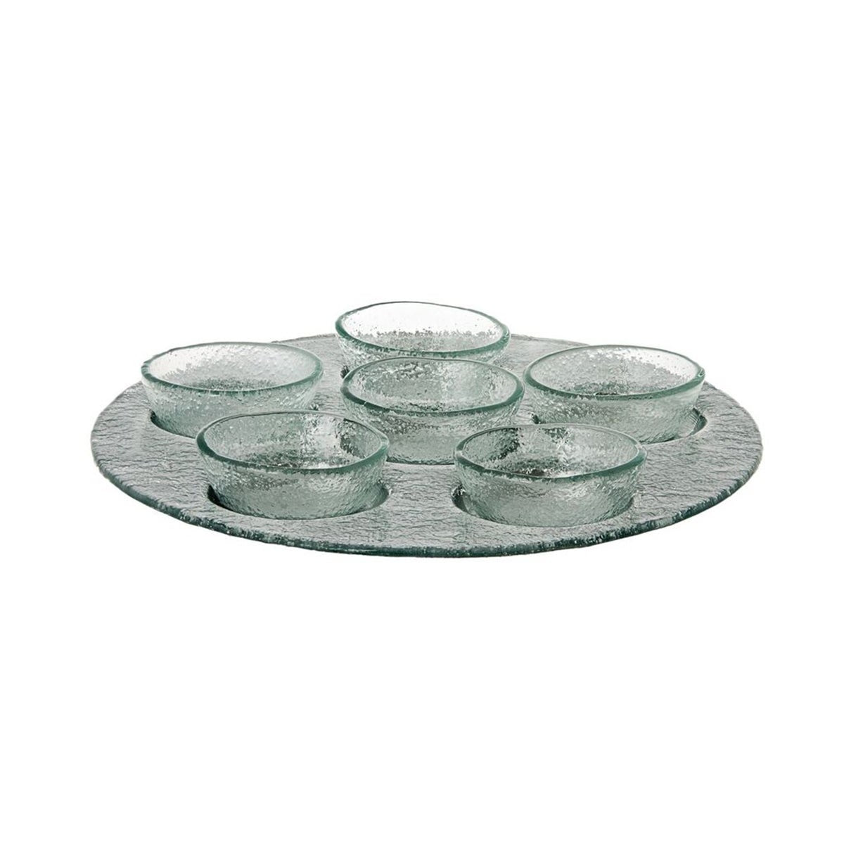 Glass Seder Tray Silver
