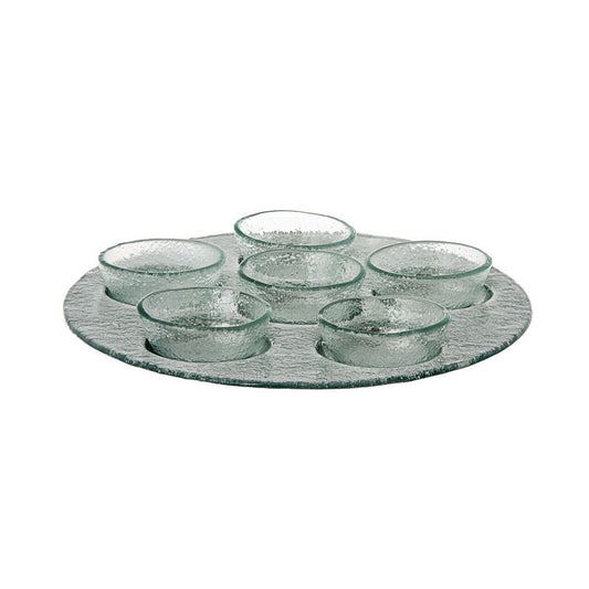 Glass Seder Tray Silver