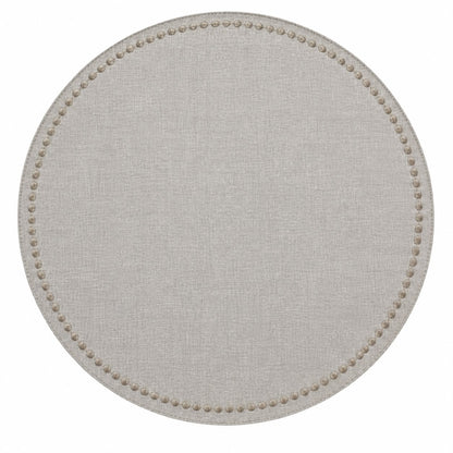 Victoria Latte Round Placemat W/ Embroidery Single Dot | Details Panamá