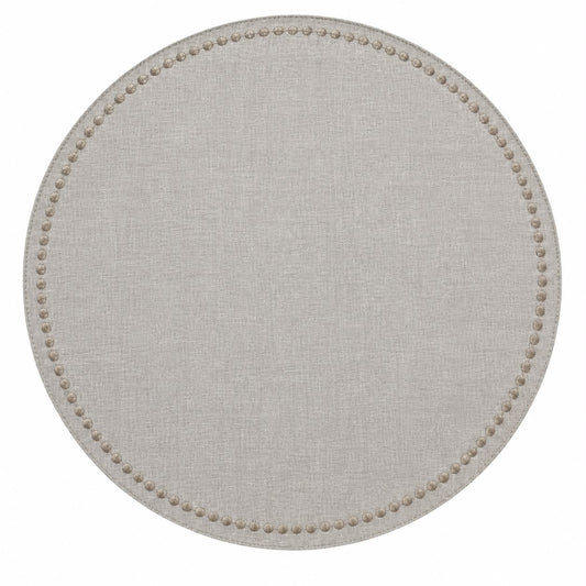 Victoria Latte Round Placemat W/ Embroidery Single Dot | Details Panamá
