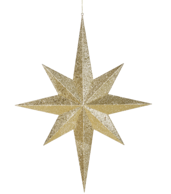 Gold Glitter Star Ornaments
