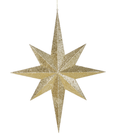 Gold Glitter Star Ornaments