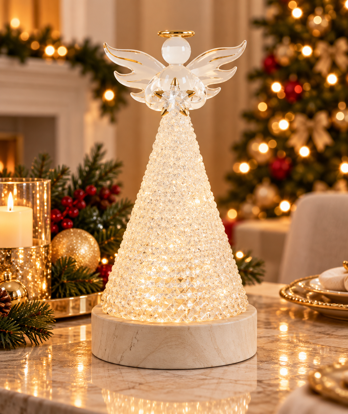 Handcrafted Spun Glass Led Angels | Details Panamá