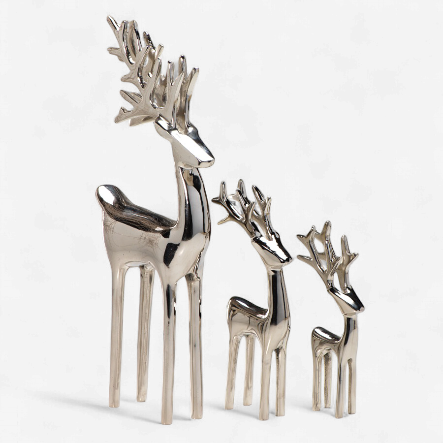 Reindeer Chrome Decorative Figures