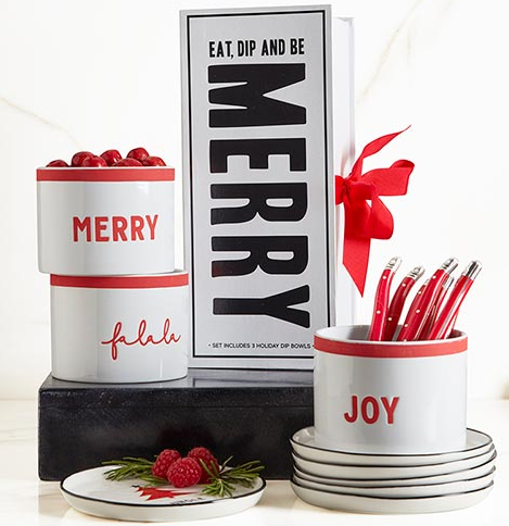 Black Holiday Dip Bowls Book Box