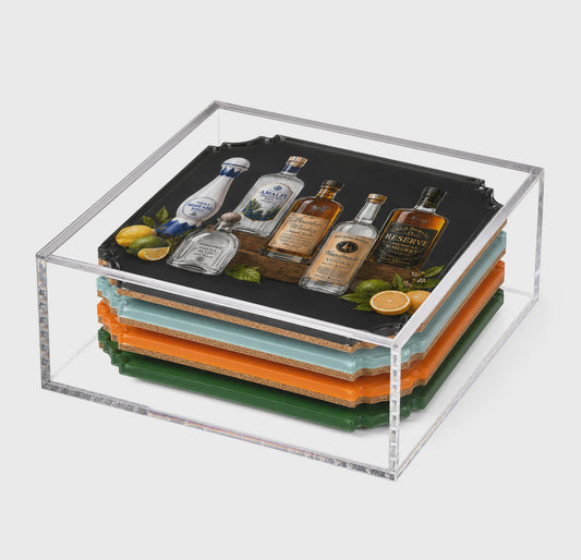 Boxed Acrylic Coaster Set of 4 - Have 2 Drinks | Details Panamá