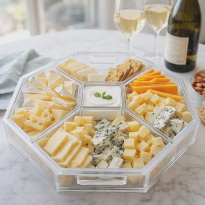 Clear and White 6-Piece Acrylic Entertaining Tray