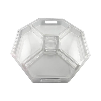 Clear and White 6-Piece Acrylic Entertaining Tray