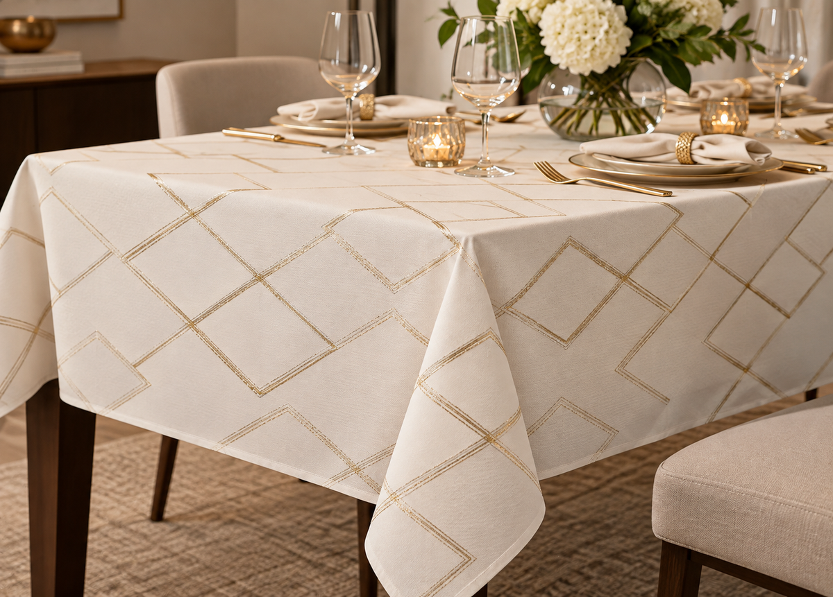 Metallic Grid Tablecloth | Details Panamá