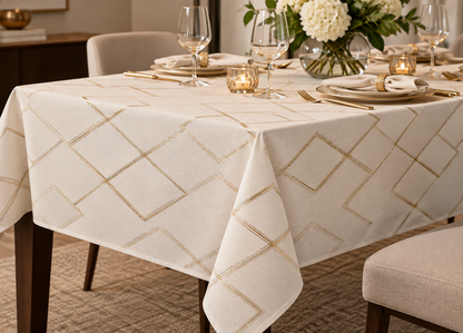 Metallic Grid Tablecloth | Details Panamá