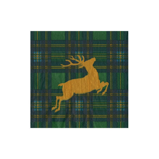 Reindeer Tartan Green Napkins | Details Panamá