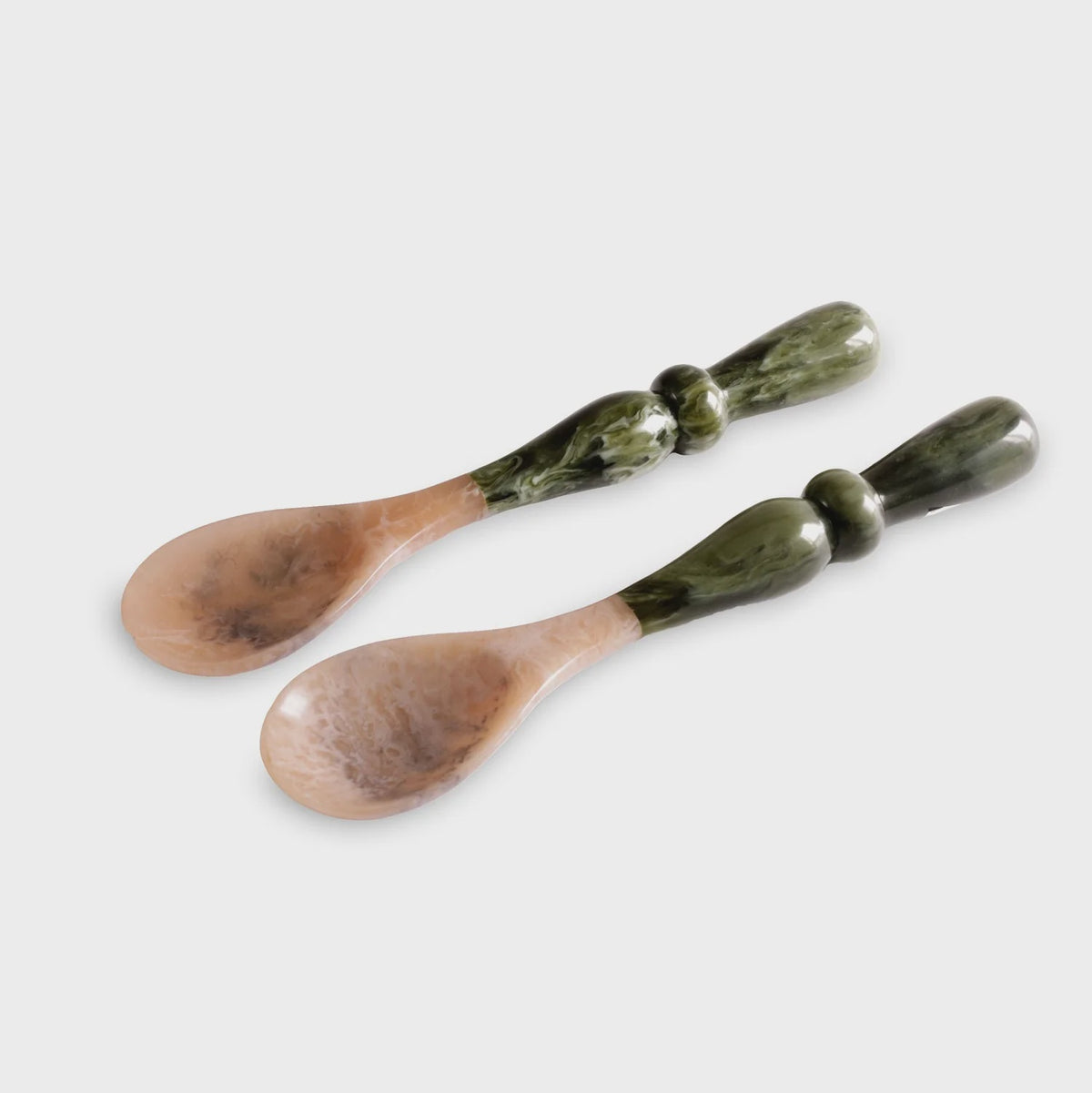 Resin Malachite Salad Servers S/2 - Green | Details Panamá