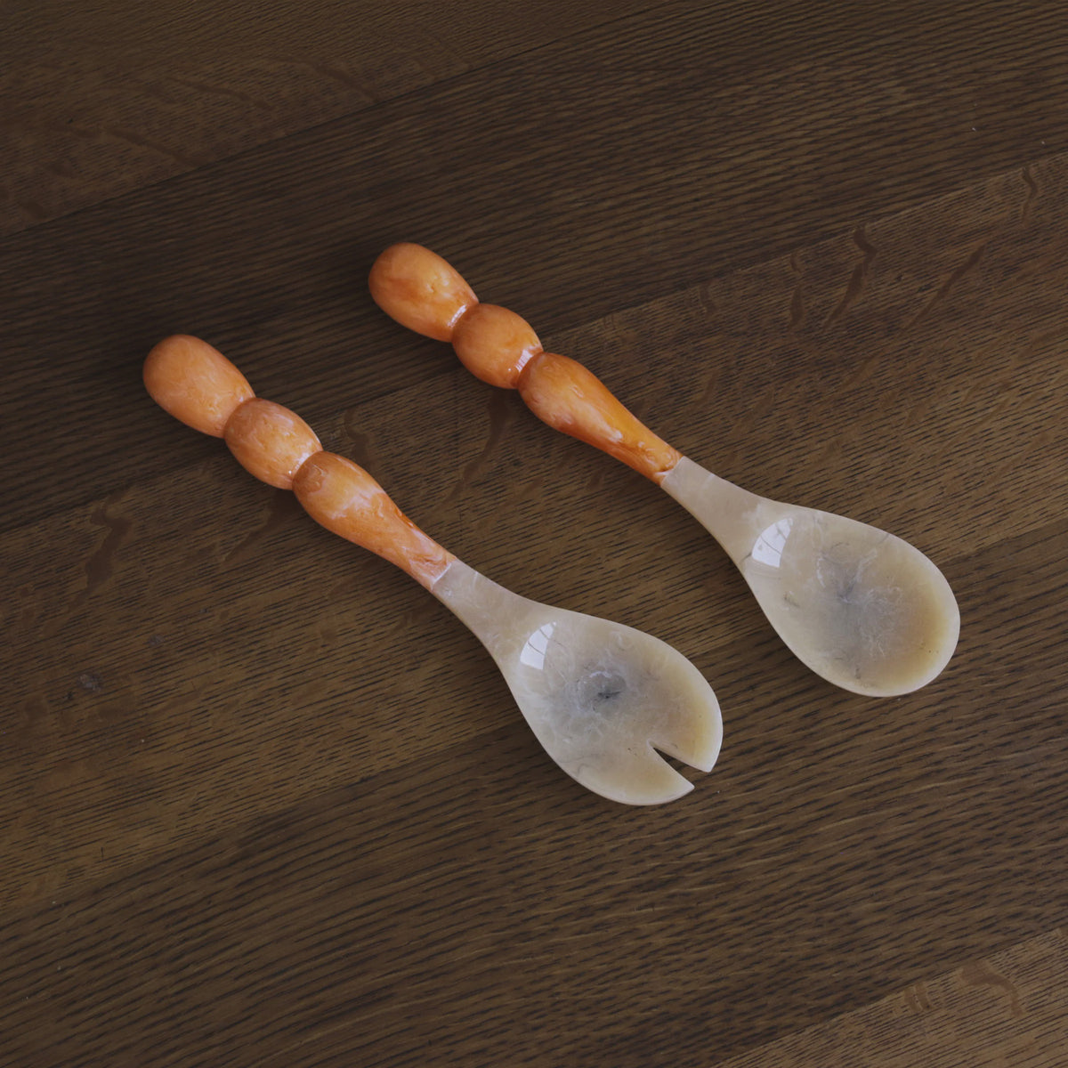 Resin Rio Bubble Salad Servers S/2 - Orange