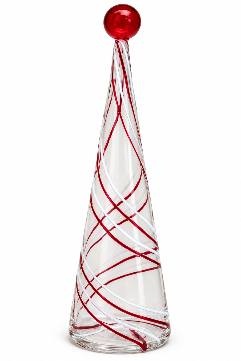 Swirl Design Red & White Glass Trees | Details Panamá
