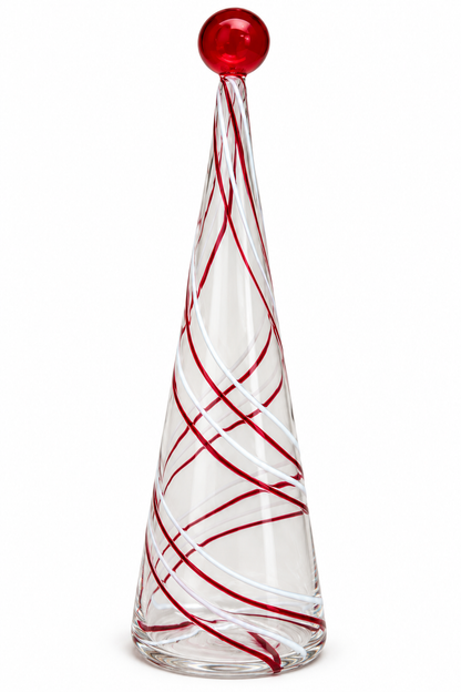 Swirl Design Red & White Glass Trees | Details Panamá