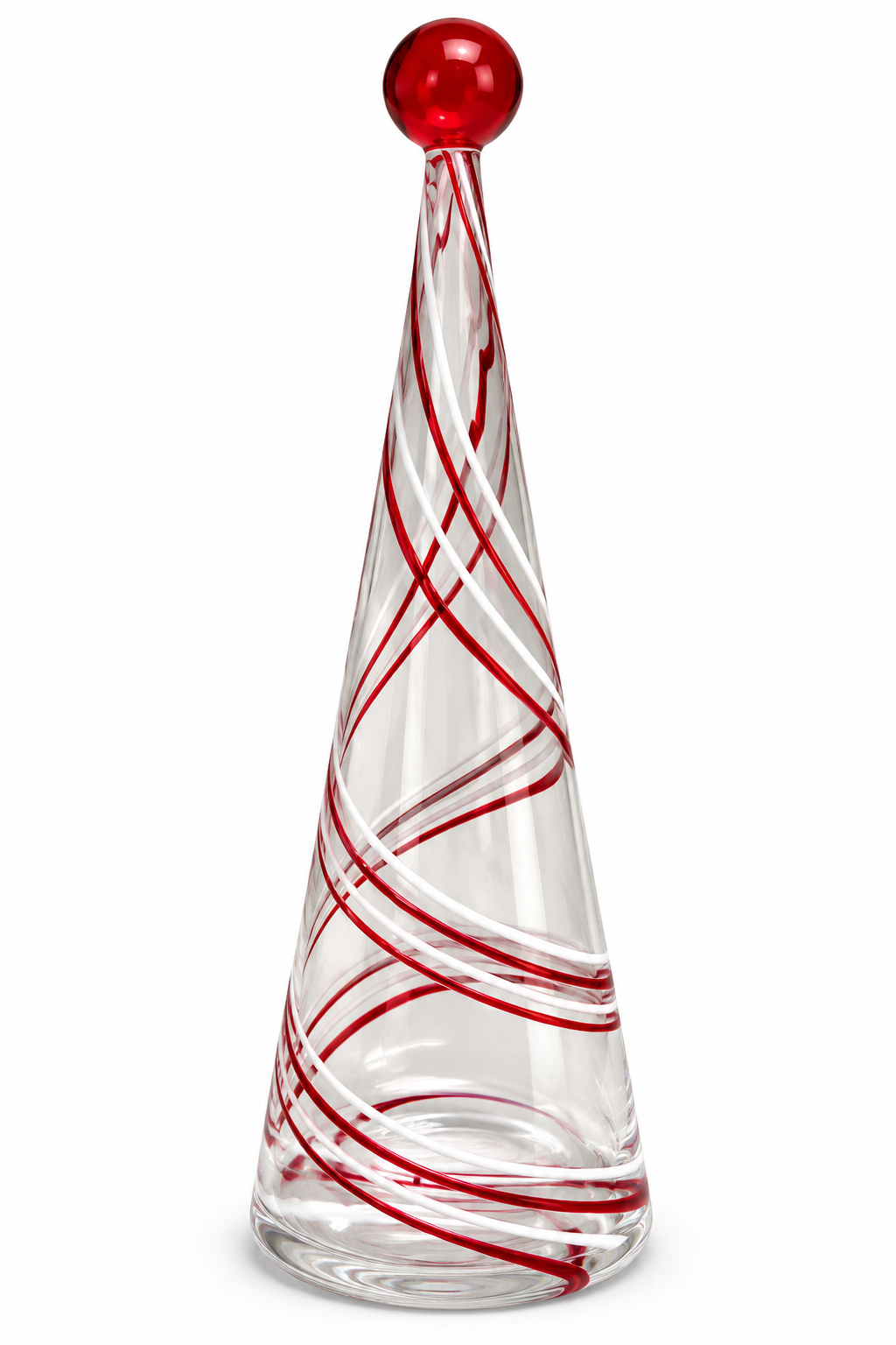 Swirl Design Red & White Glass Trees | Details Panamá